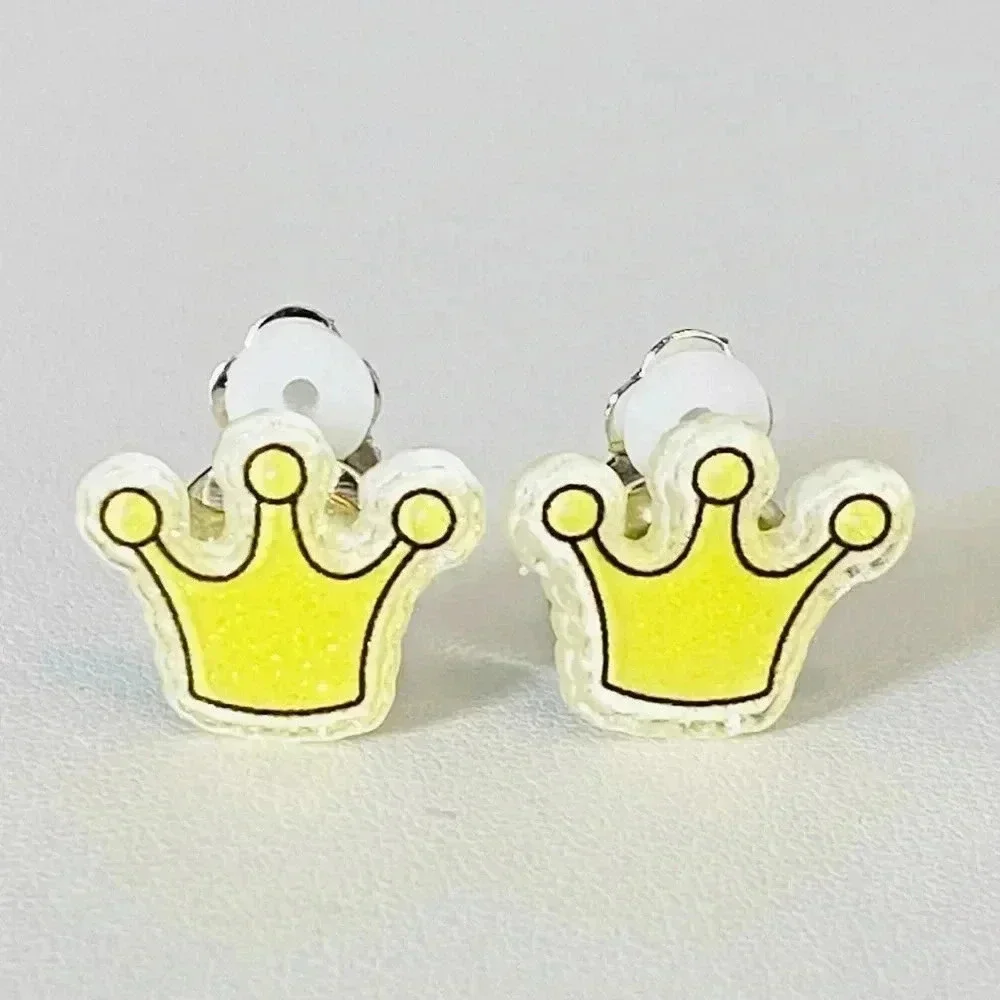 5 Pairs Kids Clip On Earrings Rainbow Unicorn Cat Crown Mermaid